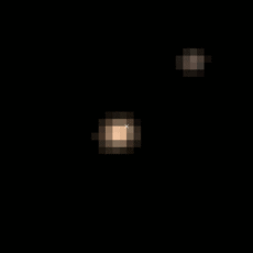 Pluto und charon rotieren  um gemeinsamen Massenschwerpunkt